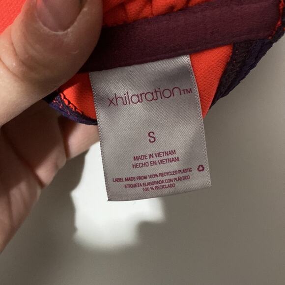 Athleisure Activewear Purple Zip Front Sports Bra Xhilaration Small - Picture 3 of 3
